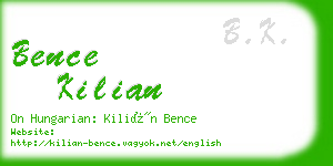 bence kilian business card